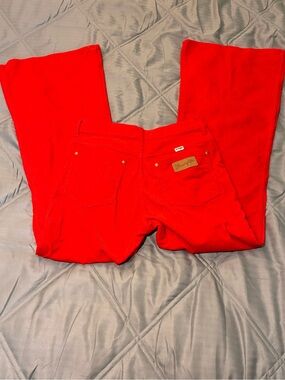 Wrangler Bright Red Corduroy Flare Jeans